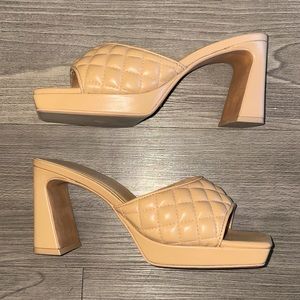 JEFFREY CAMPBELL Nana Quilted Mule Platform Heel